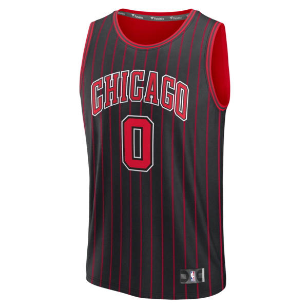 Coby White Chicago Bulls Youth Fast Break Jersey - Statement Edition - Black - Image 2