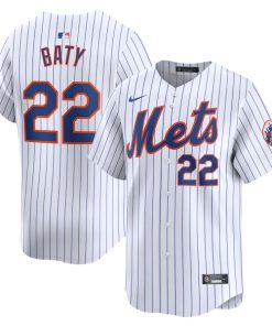 Brett Baty New York Mets Nike Home Limited Player Jersey - White