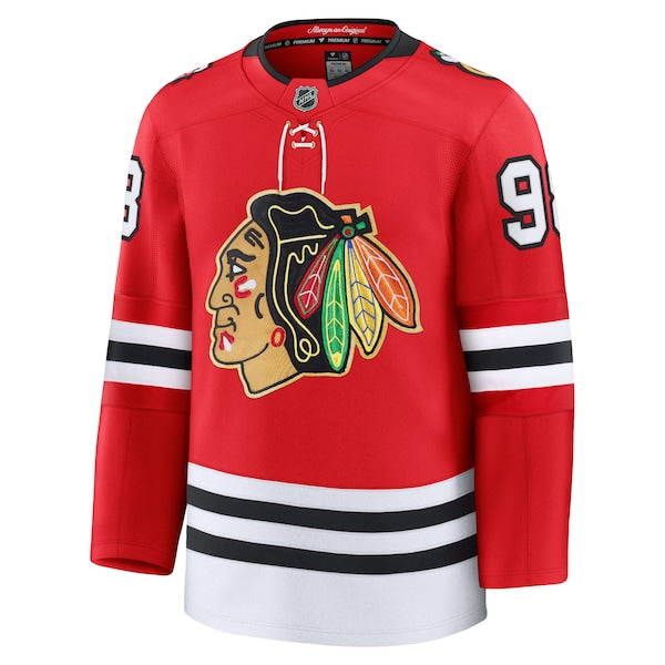Connor Bedard Chicago Blackhawks Centennial Premium Player Jersey - Red - Image 2