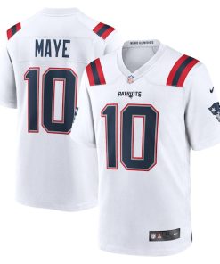 Drake Maye New England Patriots Nike 2024 NFL Draft First Round Pick Player Game Jersey - White