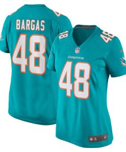 Jake Bargas Miami Dolphins Nike Women's Home Game Player Jersey - Aqua
