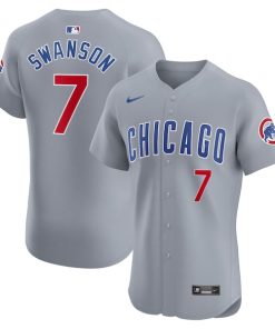 Dansby Swanson Chicago Cubs Nike Road Elite Player Jersey - Gray
