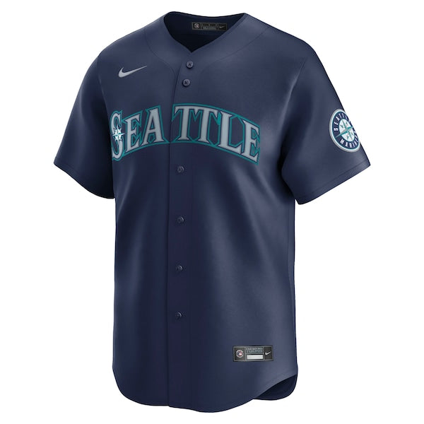 Seattle Mariners Nike Road Limited Jersey - Navy/Aqua - Image 3