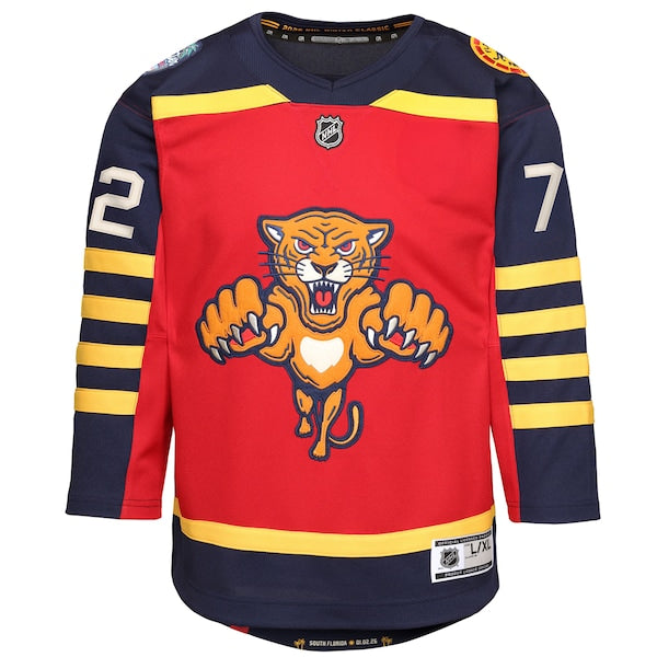 Sergei Bobrovsky Florida Panthers Outerstuff Youth 2026 NHL Winter Classic Premier Jersey - Red - Image 2