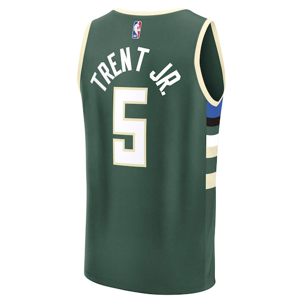 Gary Trent Jr. Milwaukee Bucks Fast Break Replica Player Jersey - Icon Edition - Hunter Green - Image 3