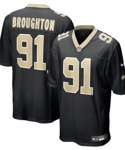 Vernon Broughton New Orleans Saints Nike Team Game Jersey -  Black