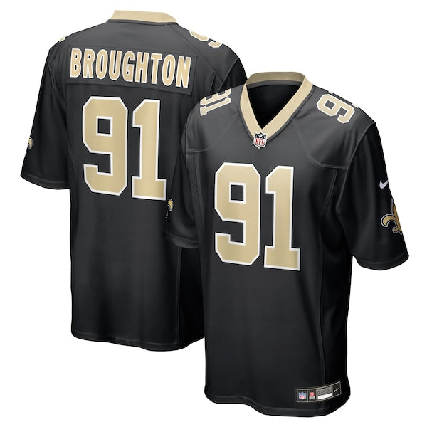 Vernon Broughton New Orleans Saints Nike Team Game Jersey - Black