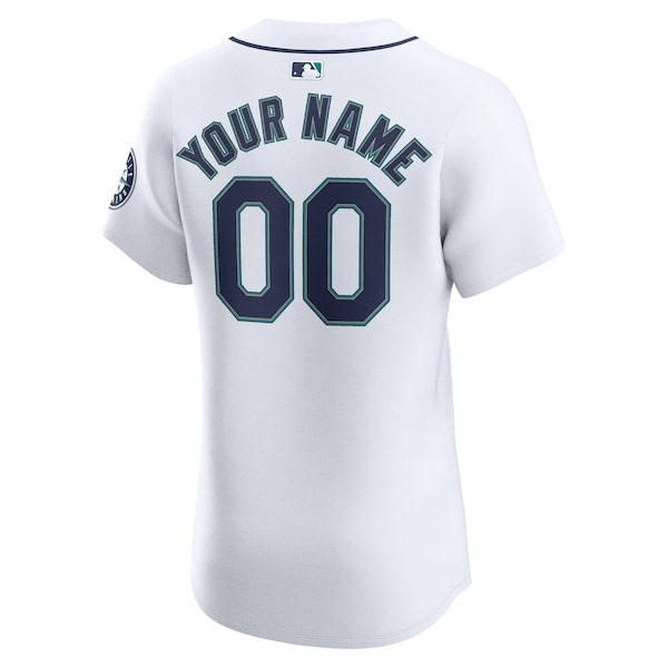 Seattle Mariners Nike Home Elite Custom Jersey - White - Image 3