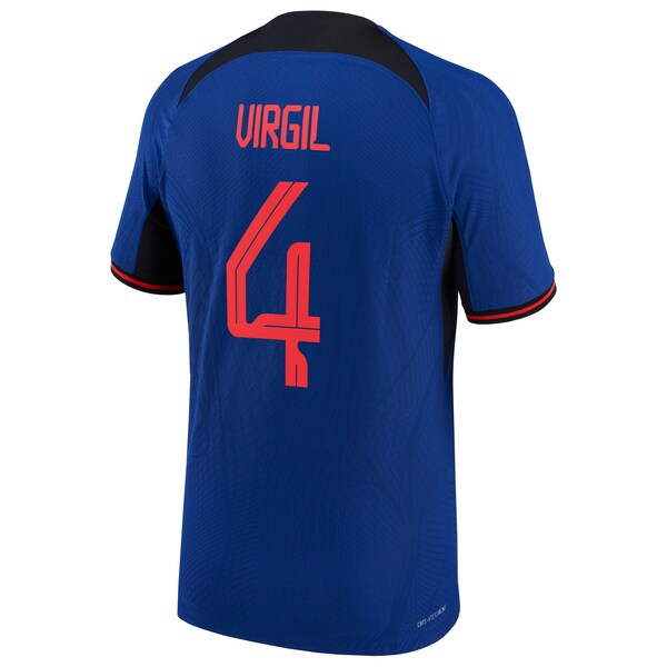 Virgil Van Dijk Netherlands National Team Nike 2022/23 Away Vapor Match Authentic Player Jersey - Blue - Image 3
