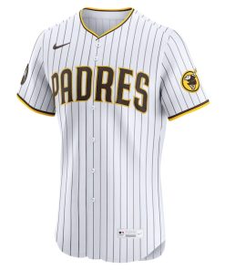 Alternative view of San Diego Padres Nike Home Elite Sponsor Patch Custom Jersey - White