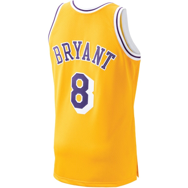 Men's Los Angeles Lakers Kobe Bryant Gold 1996-97 Hardwood Classics Authentic Player Jersey - Image 3