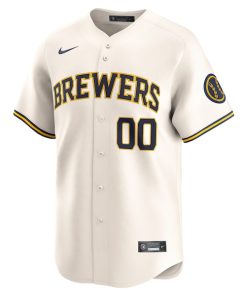 Alternative view of Milwaukee Brewers Nike Youth Home Limited Custom Jersey - Cream