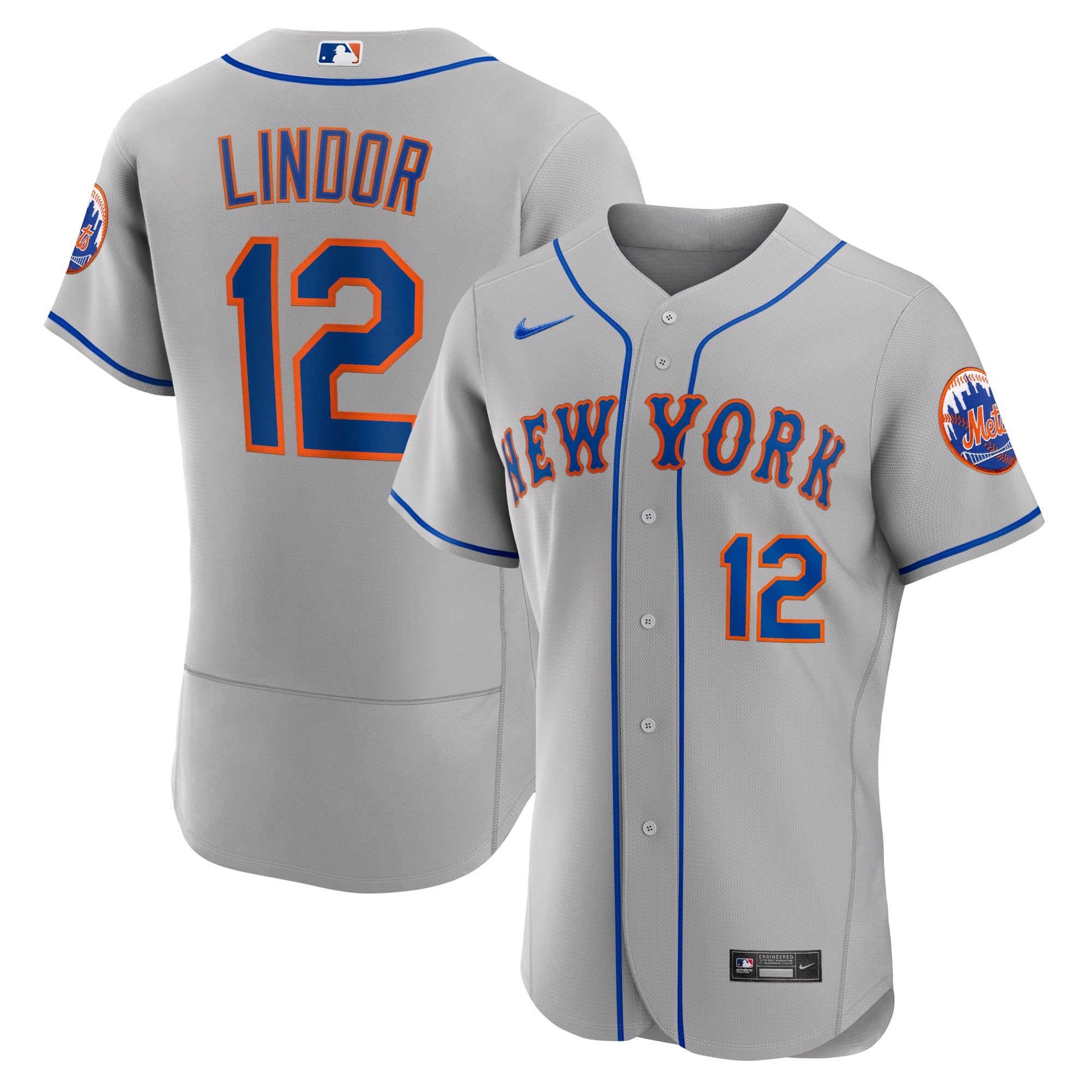 Francisco Lindor New York Mets Nike Home Authentic Player Jersey - White/Gray - Image 6