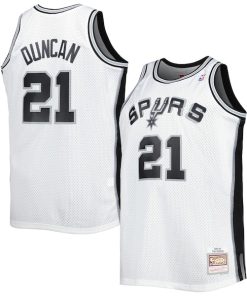 Alternative view of Tim Duncan San Antonio Spurs Big & Tall Hardwood Classics 1998/99 Swingman Jersey - White/Black