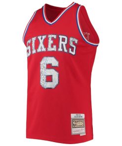 Alternative view of Julius Erving Philadelphia 76ers 1982/83 Hardwood Classics NBA 75th Anniversary Diamond Swingman Jersey - Red