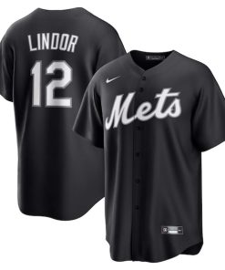 Francisco Lindor New York Mets Nike Lights Out Replica Player Jersey - Black