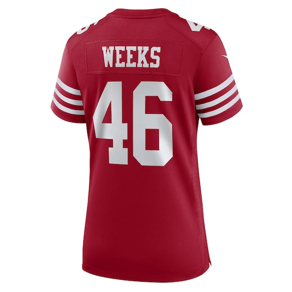 Jon Weeks San Francisco 49ers Nike Women's Team Game Jersey - Scarlet - Image 3