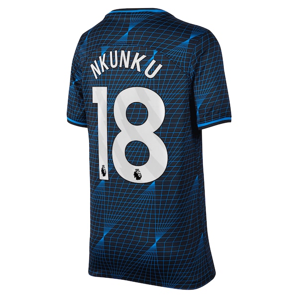 Christopher Nkunku Chelsea Nike Youth 2023/24 Away Stadium Replica Player Jersey - Navy - Image 3