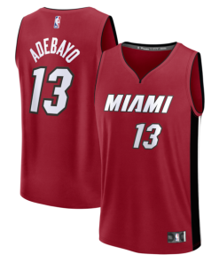 Bam Adebayo Miami Heat  Fast Break Replica Player Jersey - Statement Edition - Red