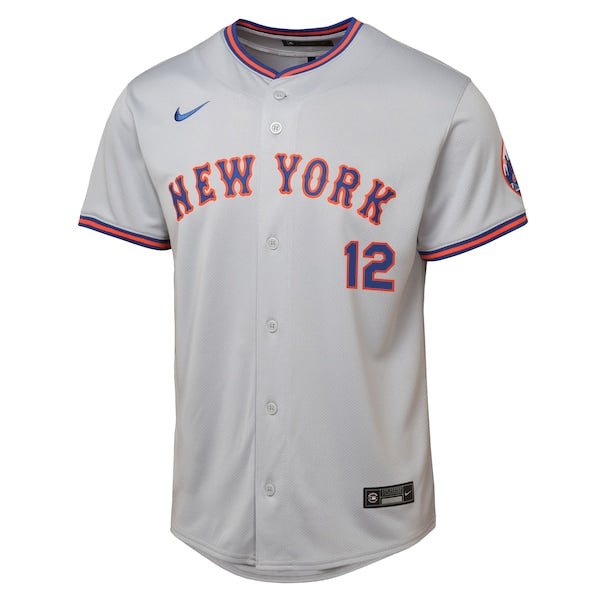 Francisco Lindor New York Mets Nike Youth Road Limited Jersey?ยจC Gray/Rush Blue - Image 3