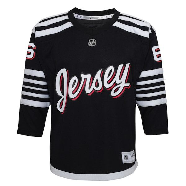 Jack Hughes New Jersey Devils Youth Alternate Replica Player Jersey - Black/Red - Image 3