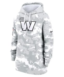 Alternative view of Washington Commanders Nike Women's 2024 Salute To Service Club Fleece Pullover Hoodie - Arctic Camo