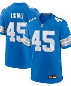 Isaac Ukwu Detroit Lions Nike Game Jersey -  Blue