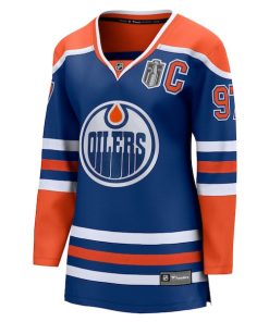 Alternative view of Connor McDavid Edmonton Oilers  Women's 2025 Stanley Cup Final Home Breakaway Jersey - Royal