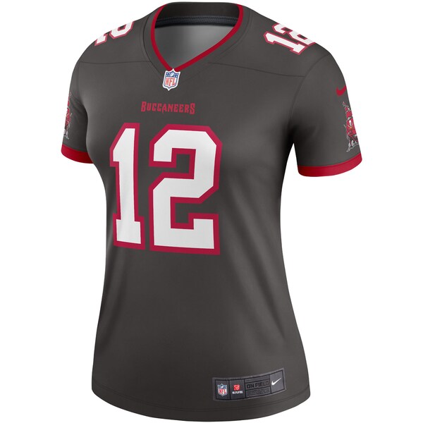 Tom Brady Tampa Bay Buccaneers Nike Women's Alternate Legend Jersey - Pewter/Red - Image 5