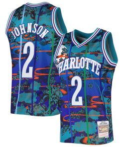 Larry Johnson Charlotte Hornets 1992/93 Hardwood Classics Lunar New Year Swingman Jersey - Teal