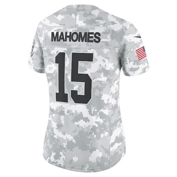 Patrick Mahomes Kansas City Chiefs Nike Women's 2024 Salute to Service Limited Jersey - Arctic Camo - Image 3