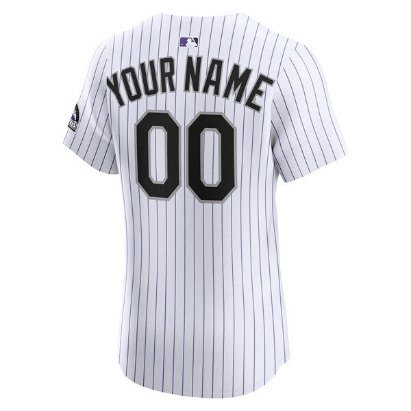 Colorado Rockies Nike Home Elite Custom Jersey - White - Image 3