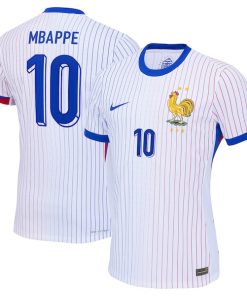 Kylian Mbappe France National Team Nike 2024 Away Authentic Jersey - White