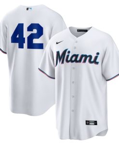 Miami Marlins Nike Home  2025 Jackie Robinson Day Replica Jersey - White