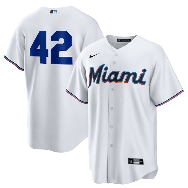 Miami Marlins Nike Home 2025 Jackie Robinson Day Replica Jersey - White