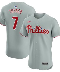 Trea Turner Philadelphia Phillies Nike Road Elite Player Jersey - Gray