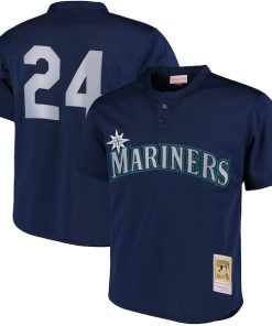 Ken Griffey Jr. Seattle Mariners Cooperstown Collection Mesh Batting Practice Jersey - Navy/Royal