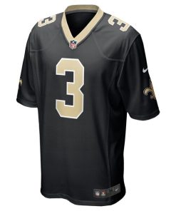 Alternative view of Jake Haener New Orleans Saints Nike Team Game Jersey -  Black