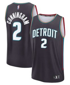 Cade Cunningham Detroit Pistons  Youth 2025/26 City Edition Fast Break Jersey - Gray