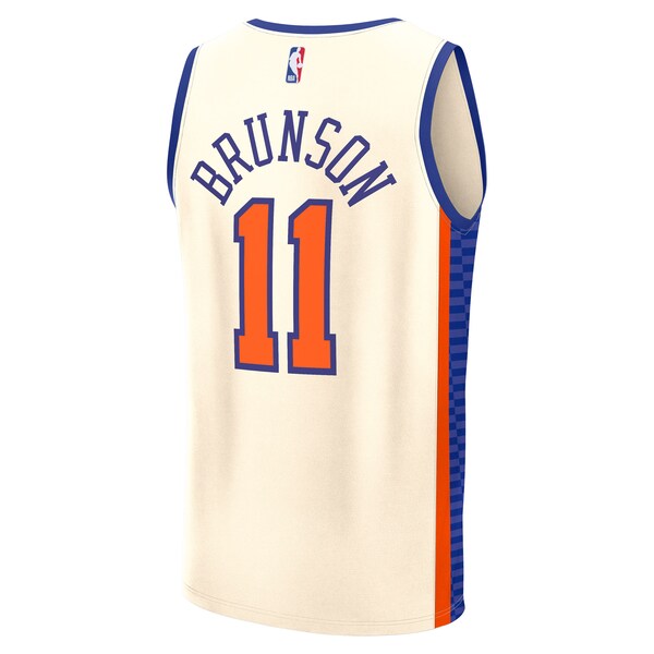 Jalen Brunson New York Knicks Youth 2025/26 City Edition Fast Break Jersey - Cream - Image 3