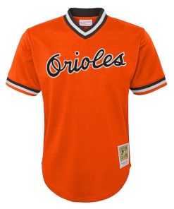 Alternative view of Cal Ripken Jr. Baltimore Orioles Youth Cooperstown Collection?Mesh Batting Practice Jersey - Orange