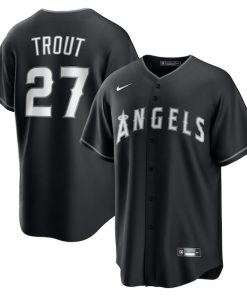 Mike Trout Los Angeles Angels Nike Lights Out Replica Player Jersey - Black