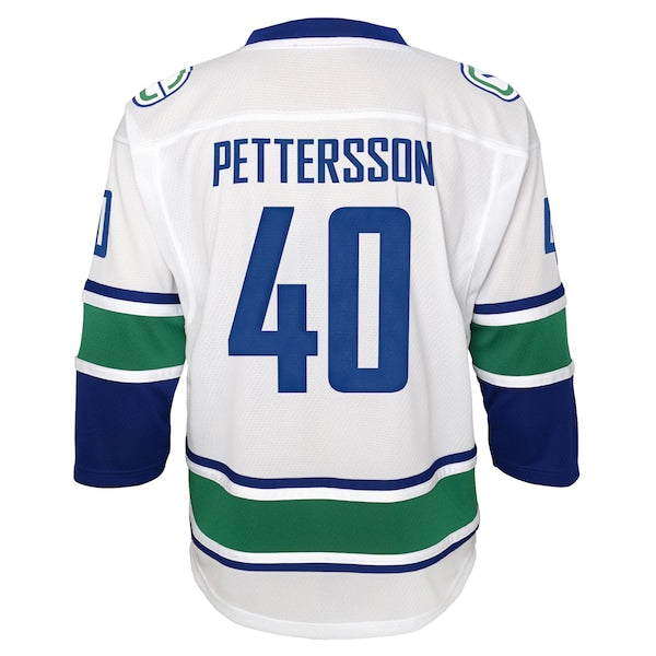 Elias Pettersson Vancouver Canucks Youth 2019/20 Away Replica Player Jersey - White - Image 3
