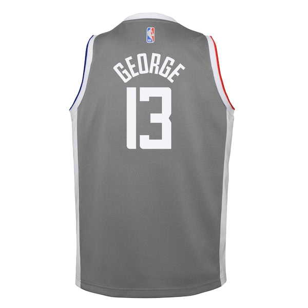 Paul George LA Clippers Nike Youth 2020/21 Swingman Player Jersey Gray - Earned Edition - Image 3