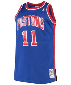 Alternative view of Isaiah Thomas Detroit Pistons 1988/89 Big & Tall Hardwood Classics Swingman Jersey - Royal