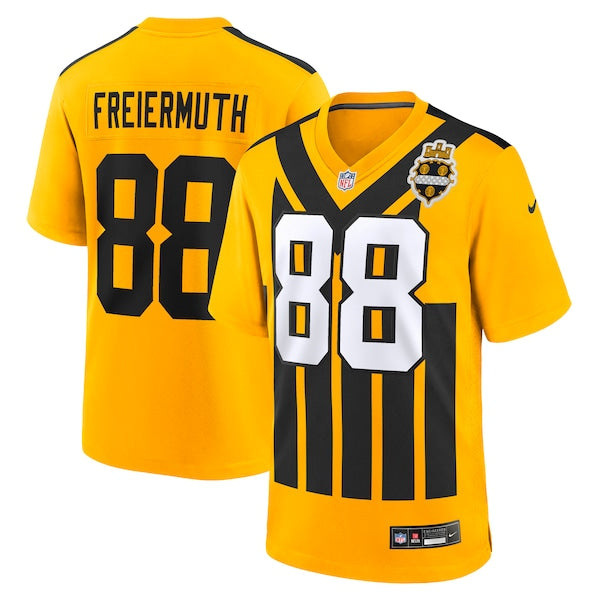 Pat Freiermuth Pittsburgh Steelers Nike Alternate 1933 Throwback Game Jersey - Gold/Black - Image 2