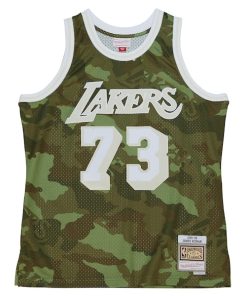 Alternative view of Dennis Rodman Los Angeles Lakers Hardwood Classics 1998/99 Ghost Green Swingman Jersey - Camo
