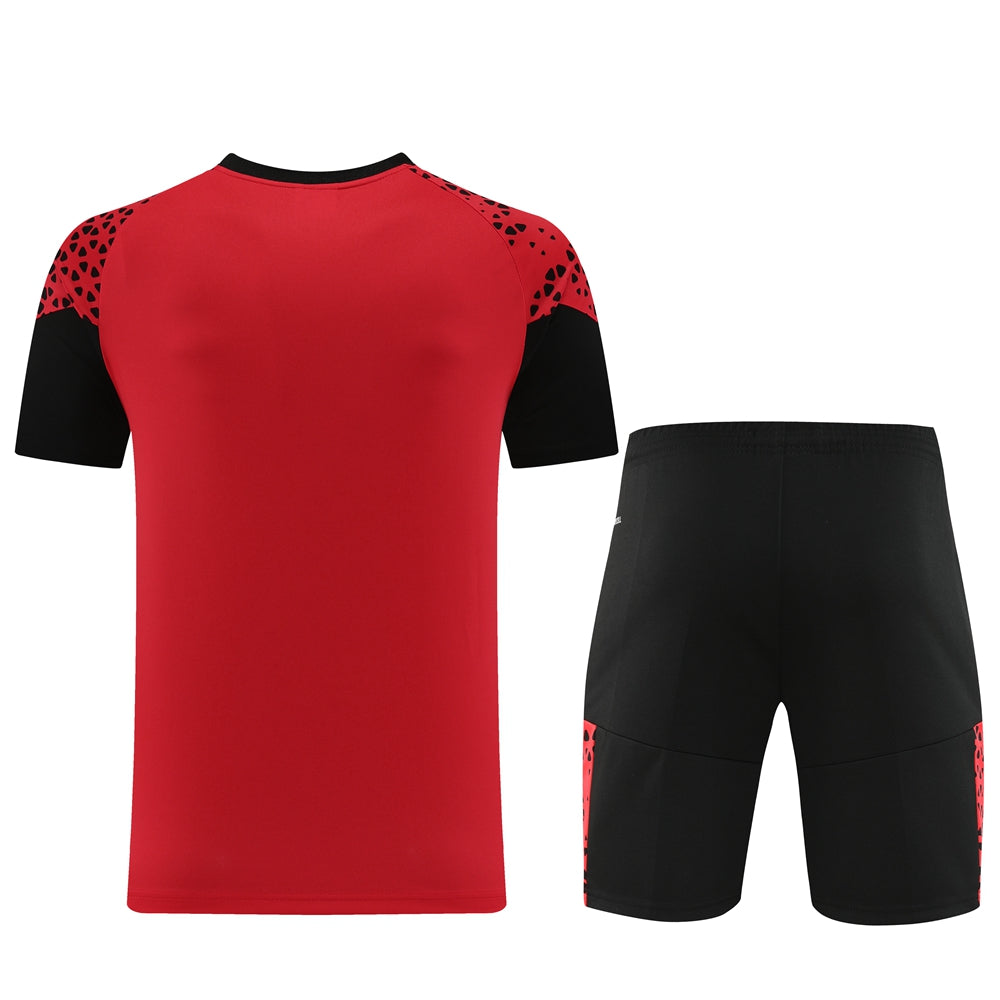 Puma Short Sleeve Training Jersey Set-PD02- Red/Black - Image 2