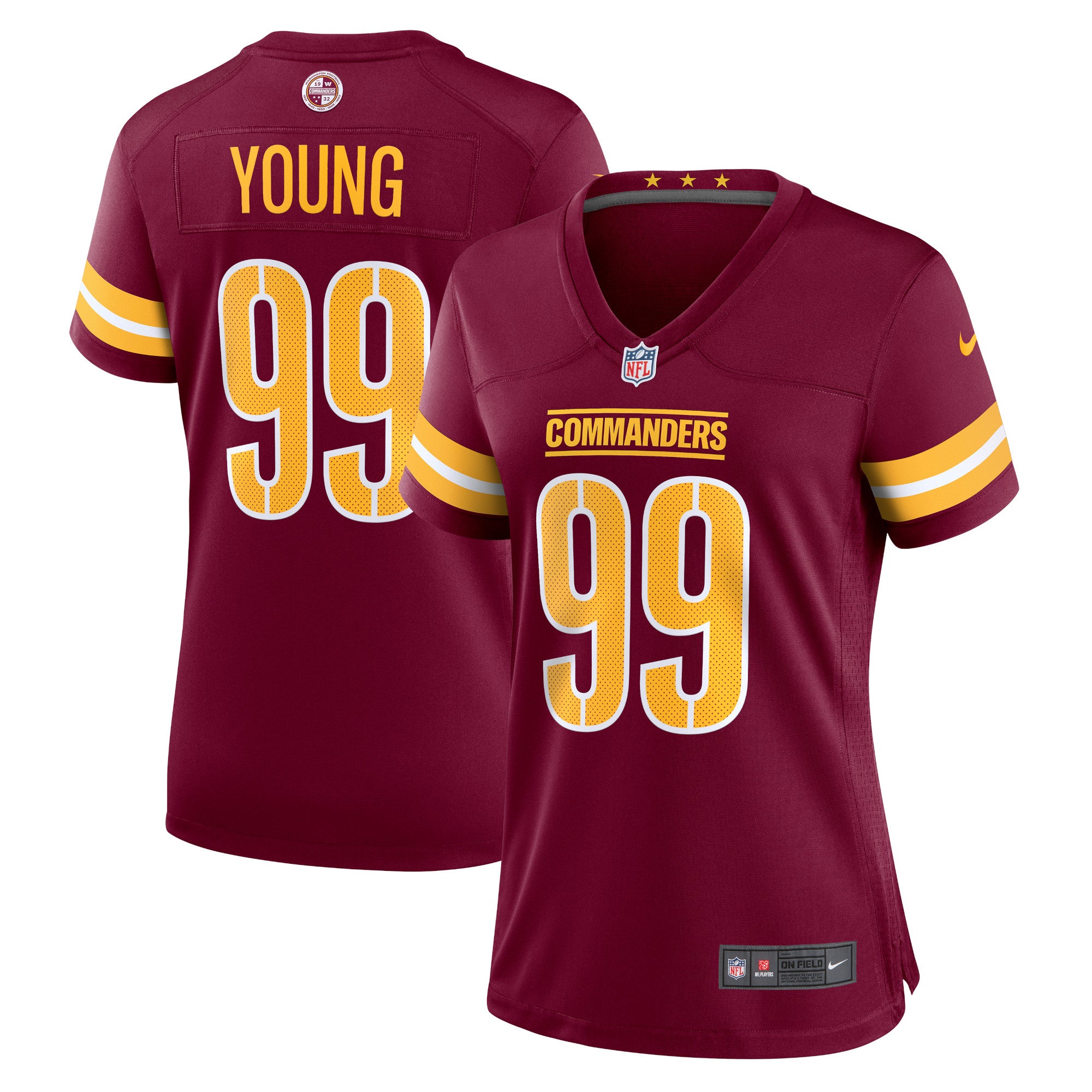 Chase Young Washington Commanders Nike Women's Player Jersey - White/Black/Burgundy - Image 8