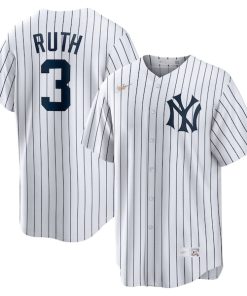 Babe Ruth New York Yankees Nike Home Cooperstown Collection Player Jersey - White/Gray